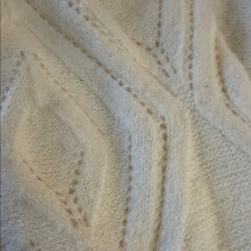 Talbots Cream Textured Sweatshirt. CAJA. #3 - Picture 4 of 10